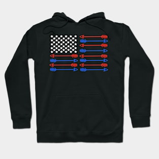 Archery Archer USA Flag Hoodie